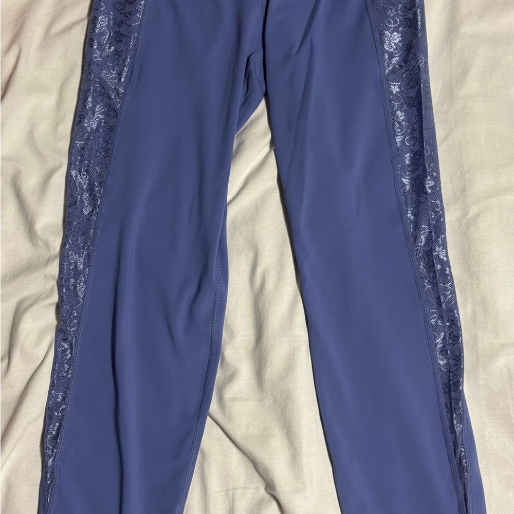 Adore Me Lavender Leggings with Lace Accents